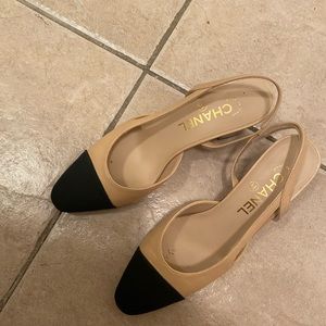 authentic chanel slingback heels